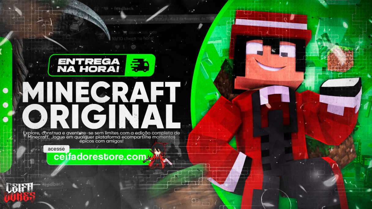 Minecraft Java e Bedrock - Acesso Completo + Capas